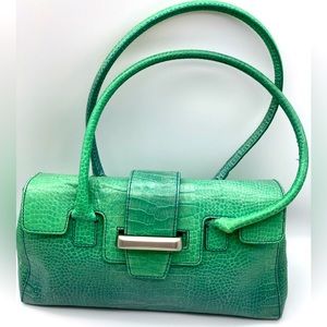 Adrienne Vittadini Women’s Green Alligator Print Handbag